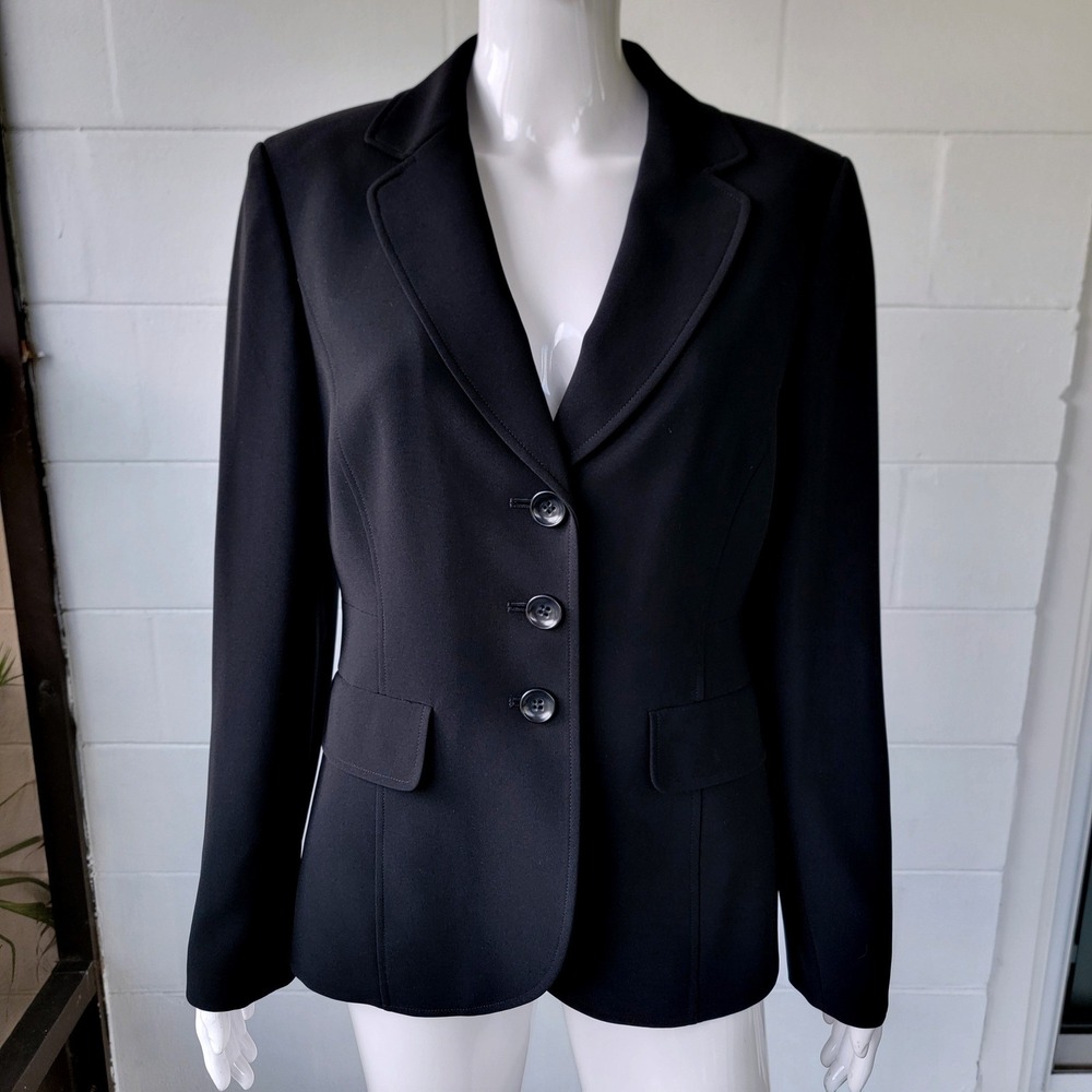 Ann Taylor Black Blazer Women 10 Professional 90s Minimalist Office Siren Gothic
